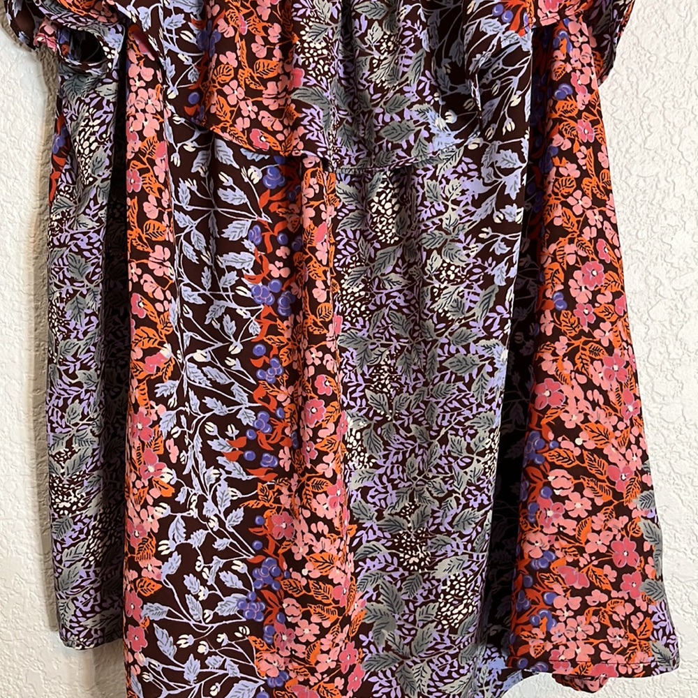 Maeve ruffled scoop neck floral print sleeveless blouse boho Gypsy casual - Picture 3 of 7